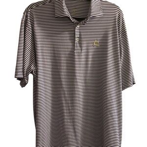 Rhoback Black and White Striped Polo